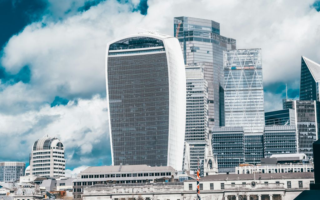 The City of London skyline across the river