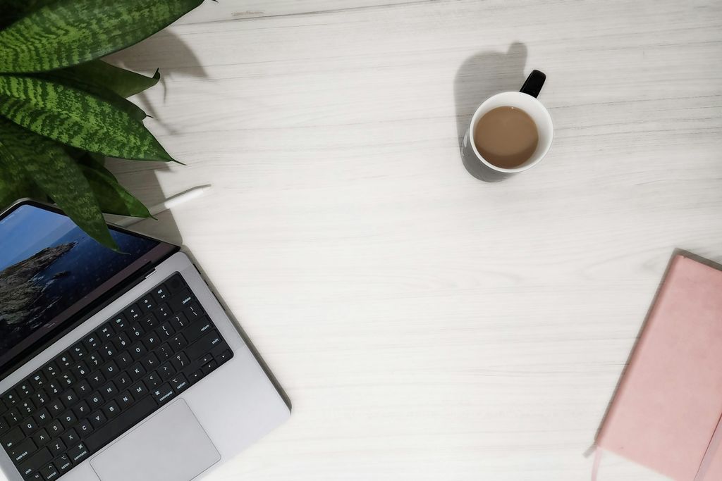 A laptop on a desk